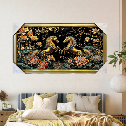 Double Horses Crystal Painting