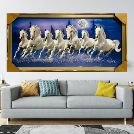 SEVEN RUNNING HORSES Crystal Frame 6