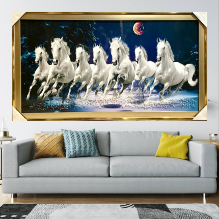 SEVEN RUNNING HORSES Crystal Frame 7